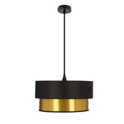 ERNA závěsná lampa saténová 1x60W E27 stínidlo černá+zlatá