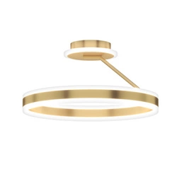 Závěsná lampa RINEUS zlatá 20W LED čiré krystaly