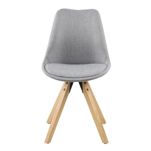 Sada 2 světle šedých čalouněných židlí Dima