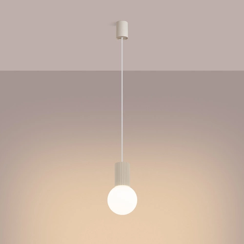 Závěsné svítidlo HALO 1 béžová skleněná koule moderní do obýváku a ložnice 120 cm