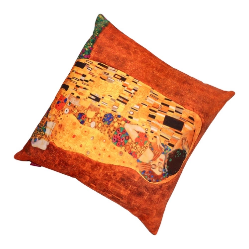 Sametový dekorační polštář Pocałunek Intesi 40x40 zlatý do obýváku antialergenní