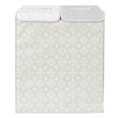 Dvojitý koš na prádlo 50x41x57 šedá látka