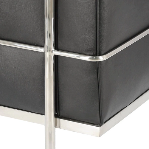 Relaxační křeslo Kubik černá pravá kůže moderní do obýváku inspirované LC2