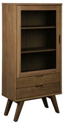 Skleněná vitrína do obýváku A-Line dub kouřový skandinávská na knihy a alkohol Actona 145 cm