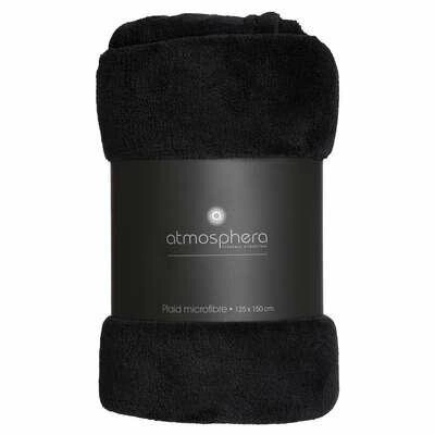 Měkká hřejivá deka z mikrovlákna Atmosphera černá 125x150 cm na pohovku nebo postel