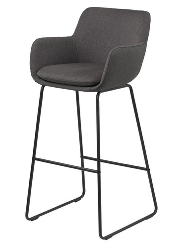 Čalouněný barový stolička s opěrkou Lisa Actona šedá glamour do kuchyně a jídelny 76 cm