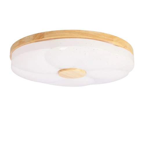 Stropní LED svítidlo Fiorino moderní bílé s dřevem 39 cm do obýváku a ložnice