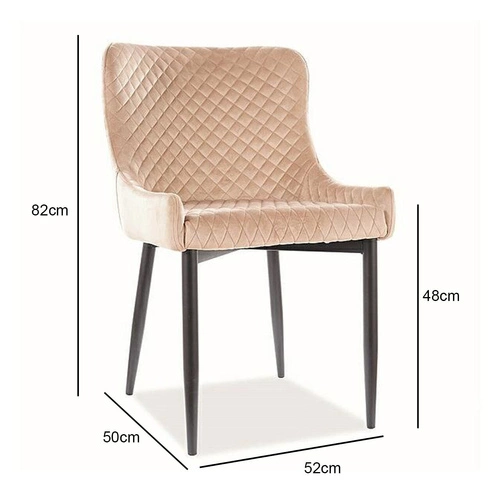 Čalouněná jídelní židle Colin béžová, moderní s područkami na černých nohách