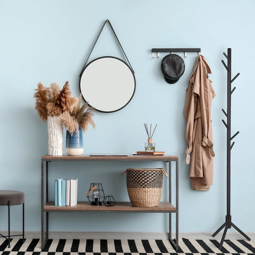 Moderní stojanový věšák do předsíně Madura černý z bukového dřeva Intesi