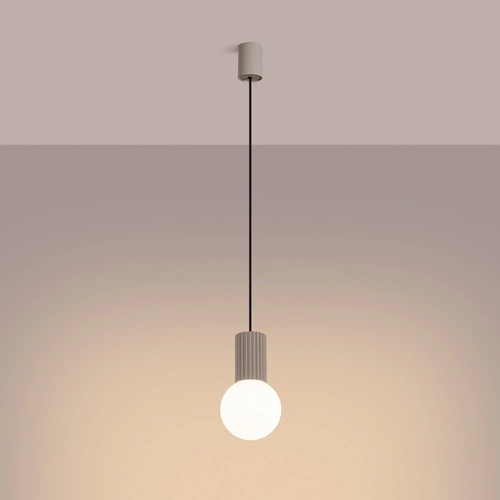 Moderní závěsné svítidlo koule HALO 1 taupe skleněné do obýváku a ložnice béžové