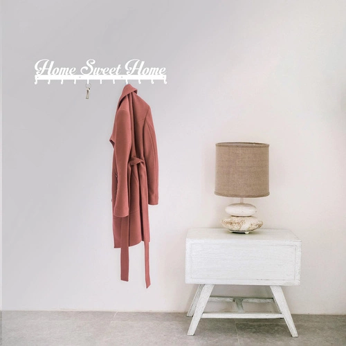 Nástěnný věšák do předsíně Sweet Home bílý kovový moderní 80 cm 11 háčků