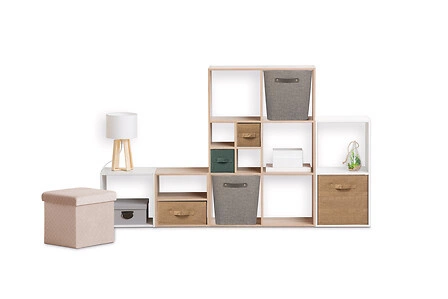 Látková krabice Ronda 31x31x31 cm šedá s úchytkou do regálu a šatny 5five