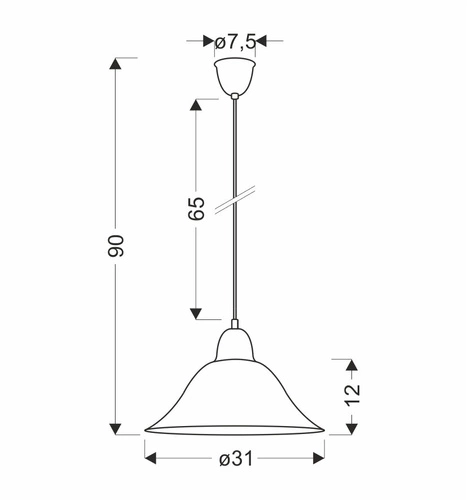 Rubi závěsná lampa patina 1x60W E27 difuzor alabastrová bílá