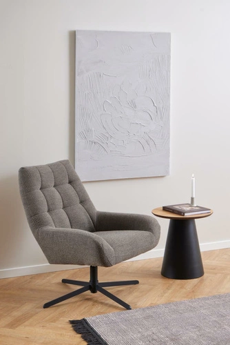 Otočná sametová křesla Paris do obýváku, moderní, hnědá, s područkami Actona