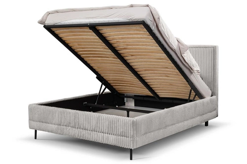 Čalouněná postel Foggy 180x200 šedá s úložným prostorem a roštem do ložnice