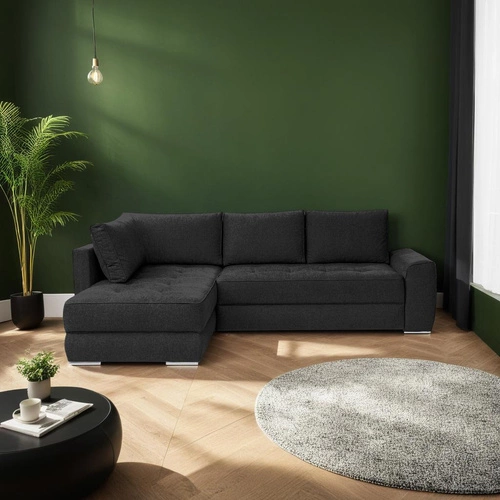 Moderní rohová sedačka s rozkladem a úložným prostorem do obýváku Rabis antracitová Intesi