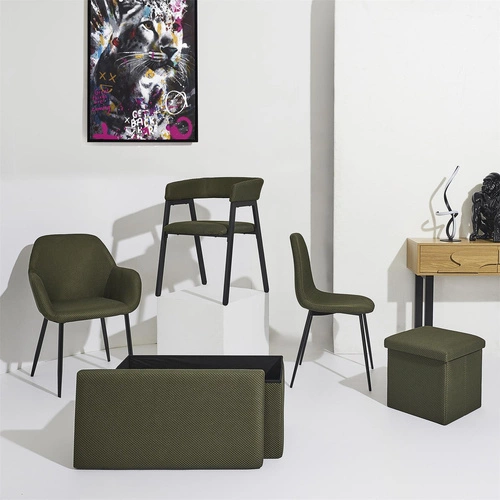 Čalouněná židle Lavia zelená khaki s područkami do jídelny a obýváku