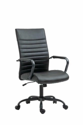 Ergonomická kancelářská židle Sorpreso černá kožená otočná s područkami TILT do kanceláře