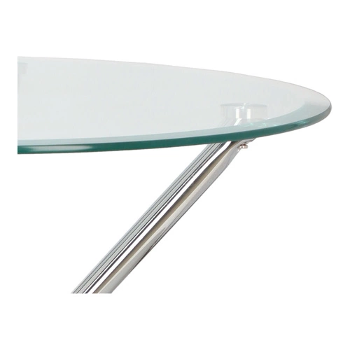 Kulatý skleněný stůl Ufo 80 cm transparentní moderní do jídelny a obýváku chrom Intesi