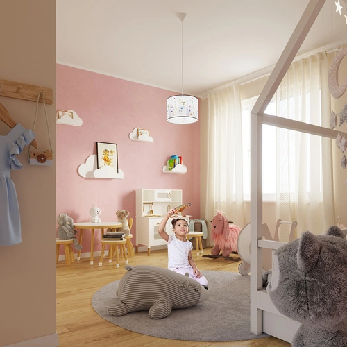 Závěsné svítidlo OWLS 30 moderní barevné do dětského pokoje se sovičkami 30 cm