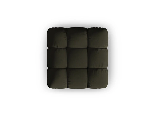 Zelený prošívaný čtvercový taburet Bellis do obýváku, moderní čalouněný 94x94 cm