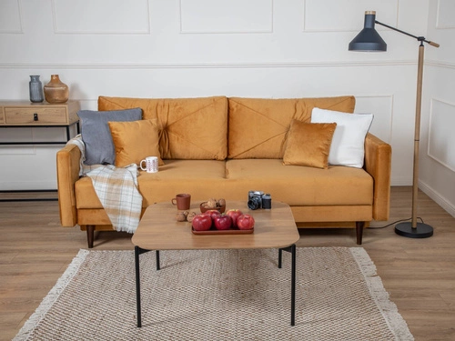 Rozkládací pohovka Saxo zelená dvoumístná do obýváku s úložným prostorem na lůžkoviny