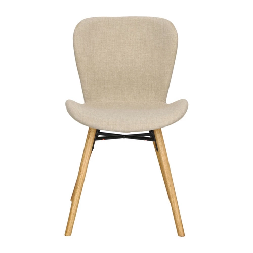 Čalouněná jídelní židle Batilda Actona béžová moderní s dřevěnými nohami