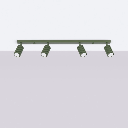 Stropní svítidlo KARBON 4L olivově zelené minimalistické do obýváku a ložnice