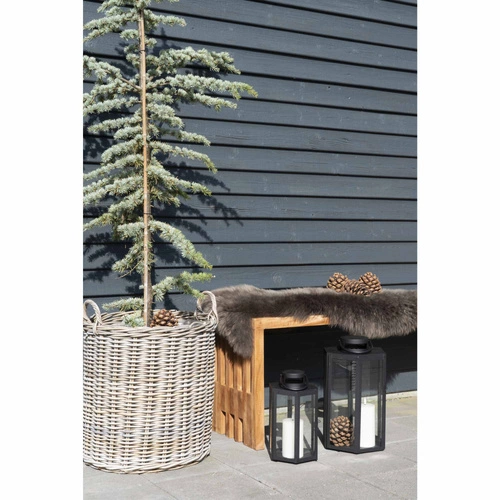 Dřevěná lavice do předsíně Benidorm 90 cm skandinávská přírodní teaková Intesi