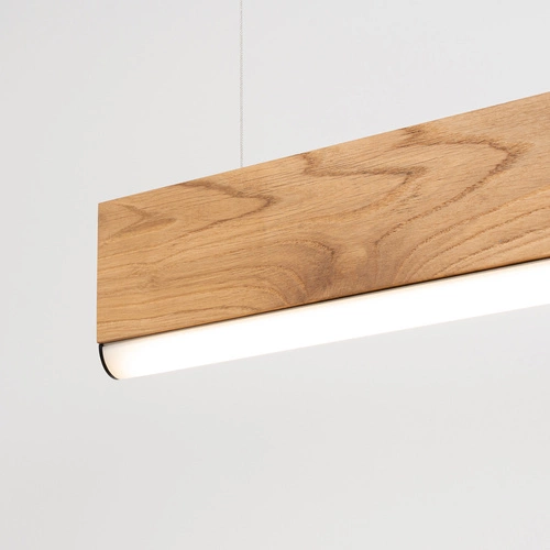 Závěsné LED svítidlo LYKKE 150 moderní dřevěné do obýváku, kuchyně nebo nad ostrůvek