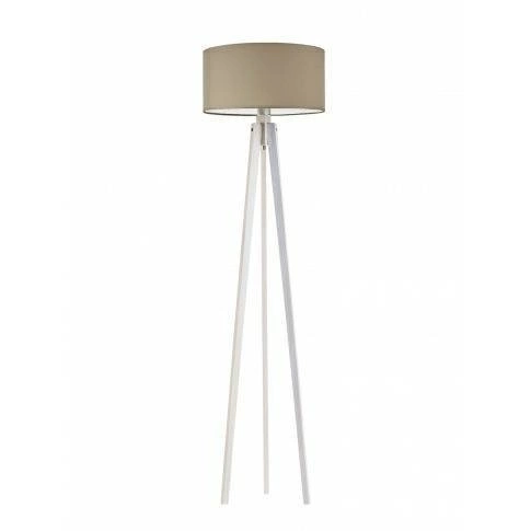 Podlahová lampa Miami stínidlo béžové stojan bílý