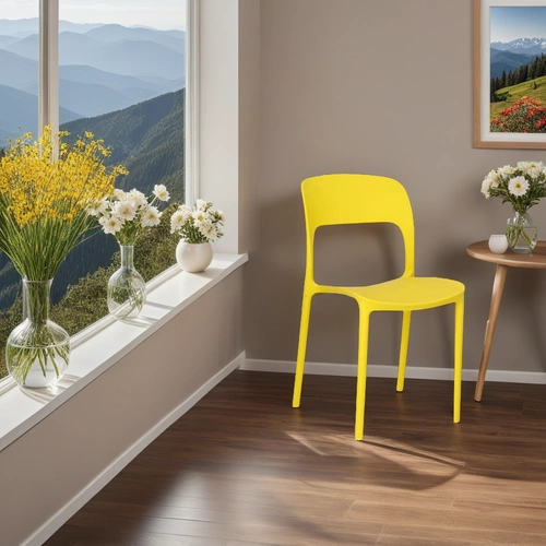 Jídelní a zahradní židle Flexi žlutá Intesi moderní stohovatelná snadno čistitelná