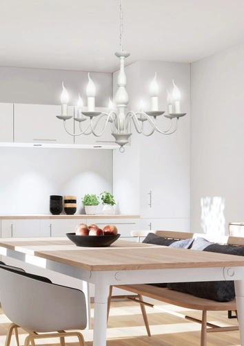 Závěsné svítidlo Bellagio glamour krémové, nastavitelné, do obýváku a jídelny, 8ramenné kovové