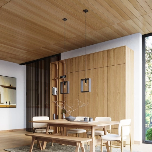 Závěsné svítidlo ARIES wenge dřevěné, výškově nastavitelné, do obýváku a jídelny, moderní, 24 cm