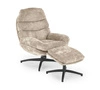 Relaxační křeslo s podnožkou Beltine béžové do obýváku moderní čalouněné Intesi