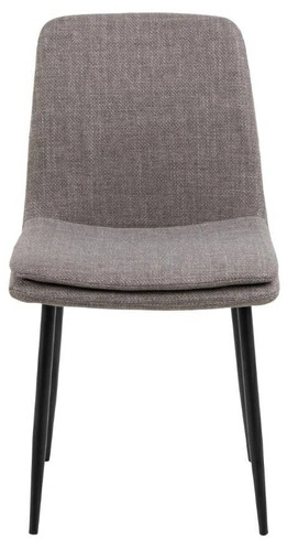 Čalouněná jídelní židle Becca šedá, moderní s černými kovovými nohami