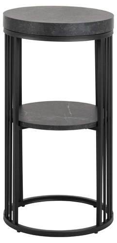 Noční stolek Strington kulatý černý