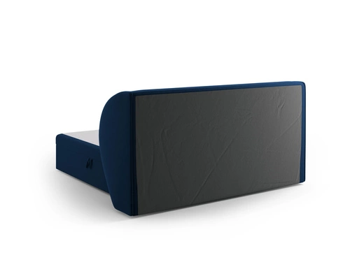 Čalouněná postel Miley modrý samet 180x200 s úložným prostorem do ložnice glamour