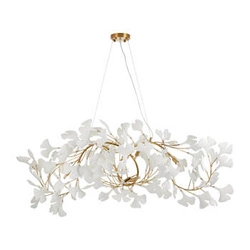 Závěsné svítidlo BOTANIKA WAVE zlatá bílá 125 cm moderní nad jídelní stůl