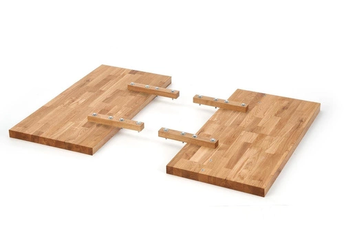 Rozkládací jídelní stůl Ulen 135-185 cm dub wotan s černými nohami moderní