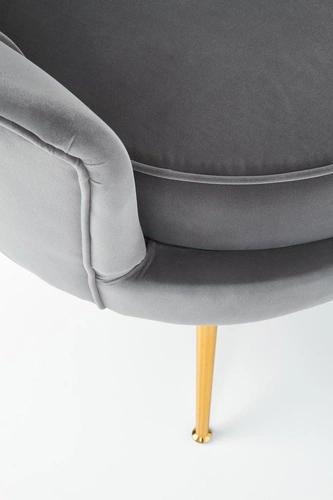 Křeslo mušle Florencie šedý samet glamour do obýváku Intesi moderní s područkami