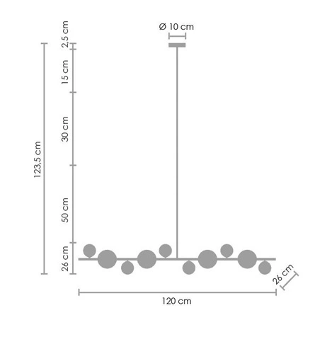 Závěsné svítidlo koule MILKY DROP zlaté 120 cm moderní do obýváku a jídelny nastavitelná