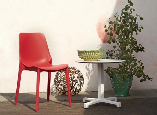 Zahradní stohovatelná židle Ginevra modrá z plastu moderní SCAB Design