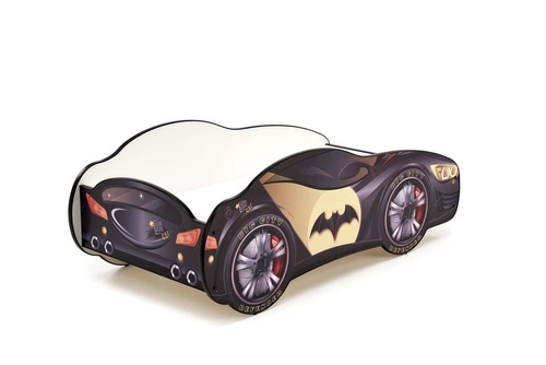 Dětská postel auto Batman Car 140x70 s matrací moderní do dětského pokoje