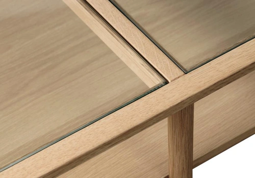 Konferenční stolek Elba 60x120 obdélníkový skleněný dubový do obýváku