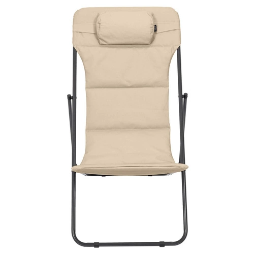 Zahradní lehátko Grue béžové skládací s nastavitelným opěradlem moderní na terasu a pláž Ventos