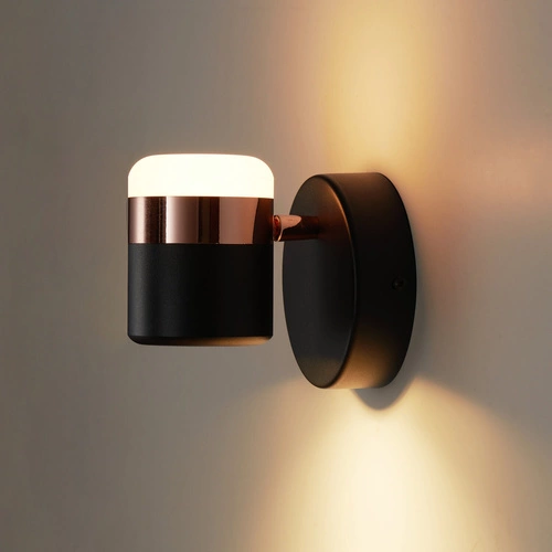 Nástěnné LED svítidlo POCCO černé moderní 16 cm s otočnou hlavicí do ložnice