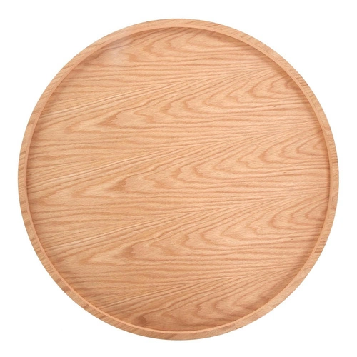 Kulatý konferenční stolek Florence 80 cm skandinávský dub s policí do obýváku Intesi