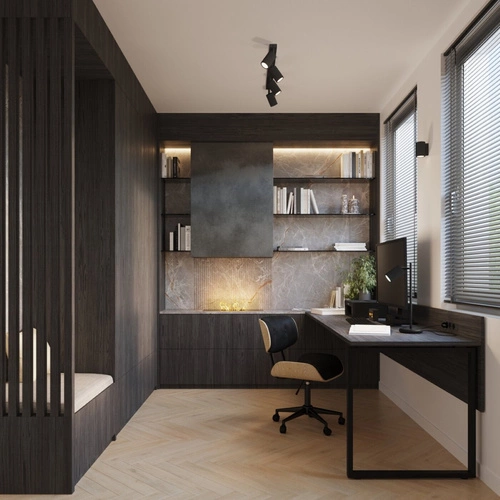 Stolní lampa KARBON černá moderní s pohyblivým stínidlem do pracovny SOLLUX