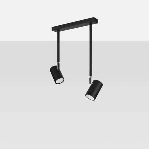 Stropní svítidlo černé NORANO 2 Sollux moderní do obýváku a ložnice kovové